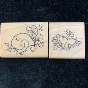 Darling DOTS whale rubber stamps